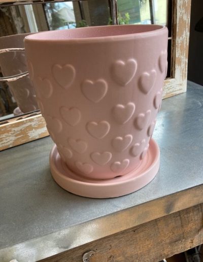 pink heart pottery